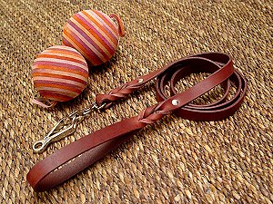 Handcrafted leather dog leash with quick release snap hook for Labrador