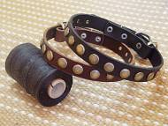 Leather special dog collar with circle Leather special dog collar with circle
