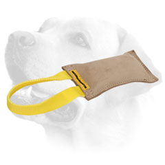 Leather Dog Bite Tug With One Handle For Labrador