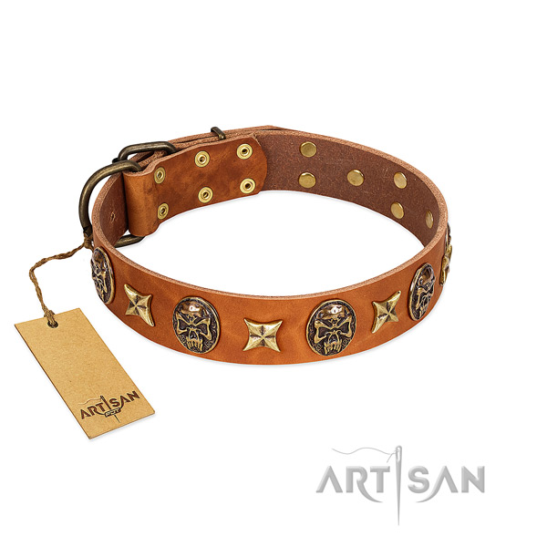 Handmade leather collar for your canine
