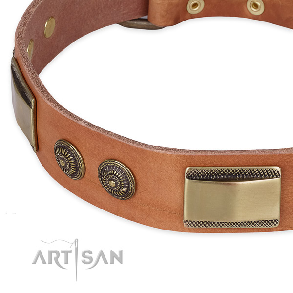 Easy to adjust genuine leather collar for your lovely canine