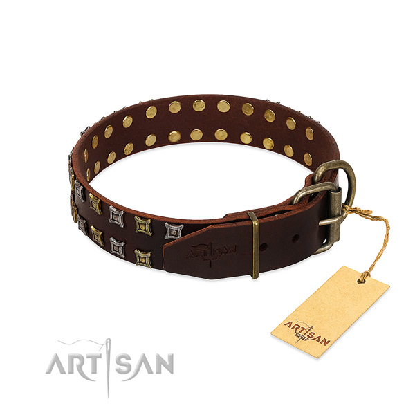 Quality leather dog collar made for your canine